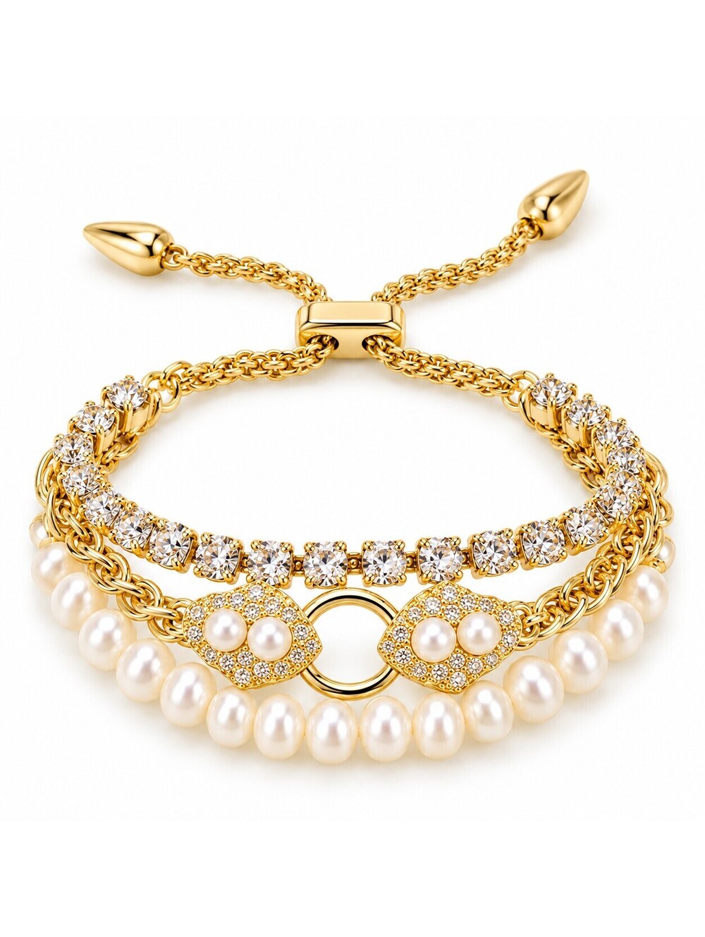 Kendra Scott Krista Gold Statement Bracelet in White Mix